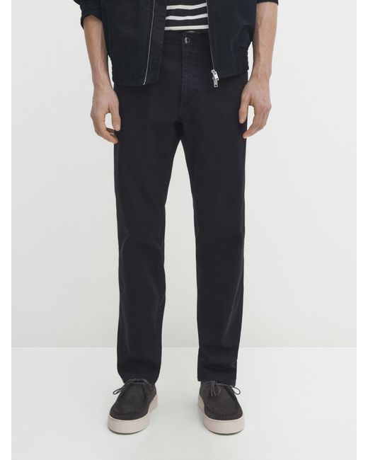 MASSIMO DUTTI Blue Relaxed Fit Denim Trousers for men