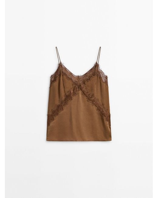 Bruin kanten hemdje new arrivals