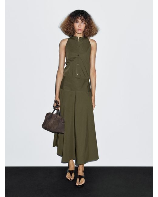 MASSIMO DUTTI Long Halter Dress in Green | Lyst UK MASSIMO DUTTI Long Halter Dress in Green | Lyst UK