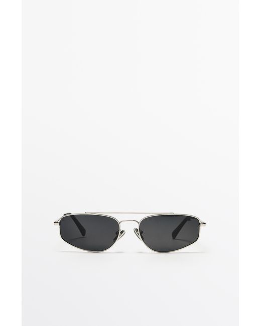 MASSIMO DUTTI White Metal Sunglasses