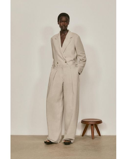 MASSIMO DUTTI Natural Trousers With Darts