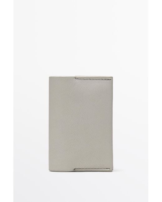 MASSIMO DUTTI White Nappa Leather Wallet