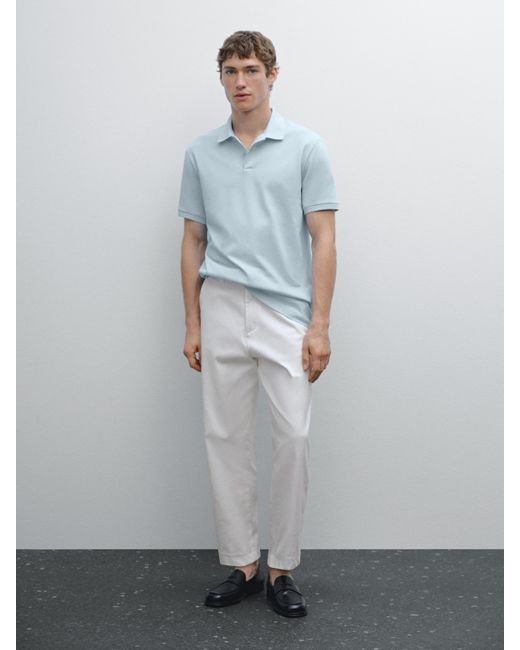 Polo Micro Estructura Piqué Algodón MASSIMO DUTTI de hombre de color Gray
