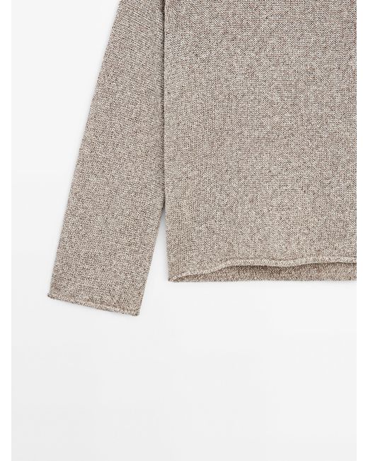 MASSIMO DUTTI Natural Knit Sweater With Textured Detail