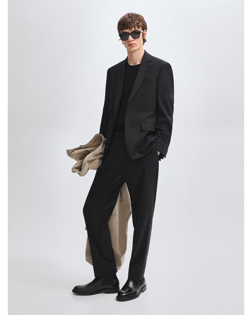 MASSIMO DUTTI Stretchhose Aus Baumwollmischgewebe in Black für Herren