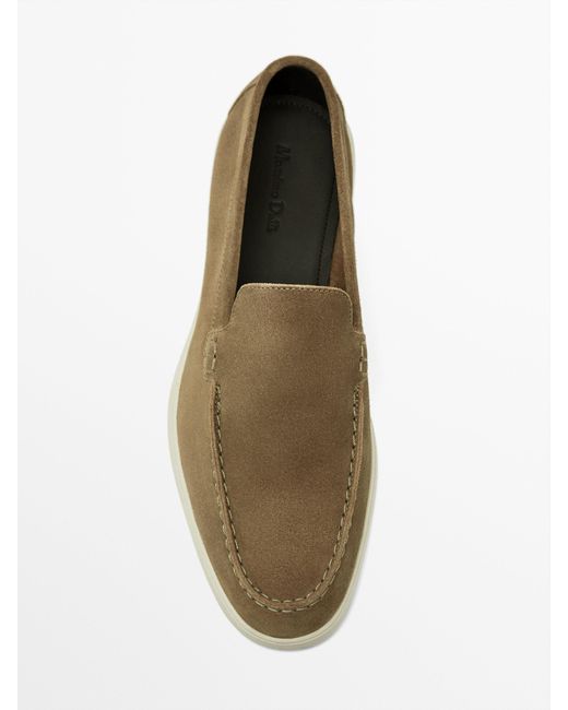 MASSIMO DUTTI Multicolor Split Suede Leather Loafers for men