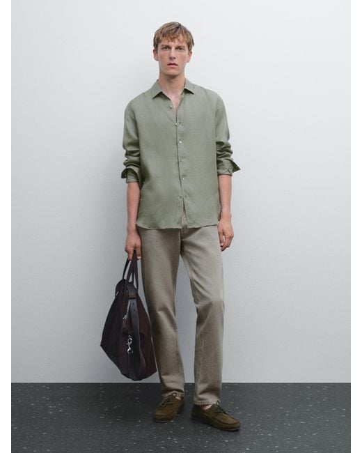 Camisa Lino Massimo Dutti Rebajas Camisas Camisa Regular Fit 100