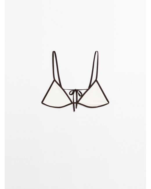 MASSIMO DUTTI Combi Triangel Bikinitop in het Multicolor