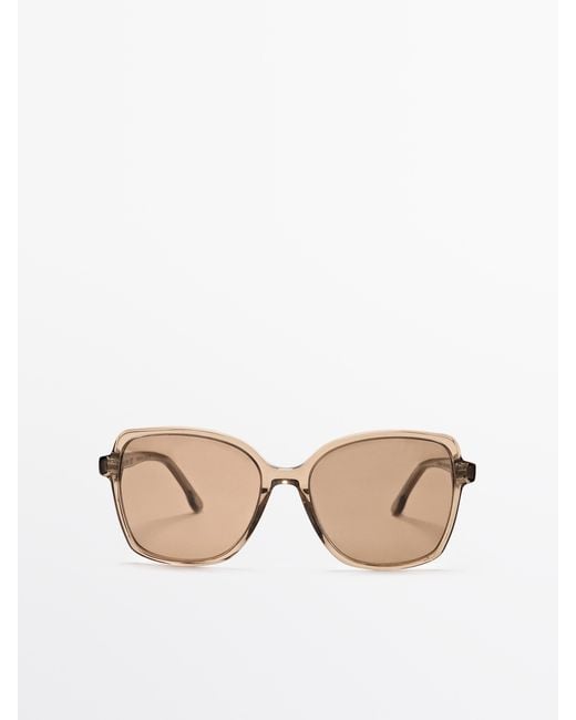 MASSIMO DUTTI Natural Square Sunglasses