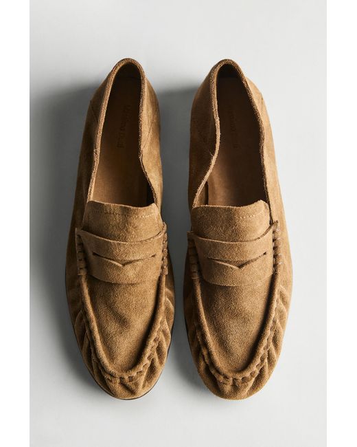 MASSIMO DUTTI Brown Soft Split Leather Loafers