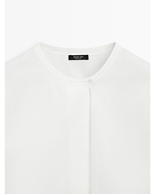 MASSIMO DUTTI White Flowing Poplin Shirt