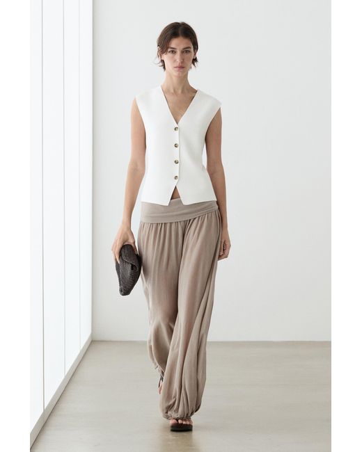 MASSIMO DUTTI Natural Fitted Knit Vest