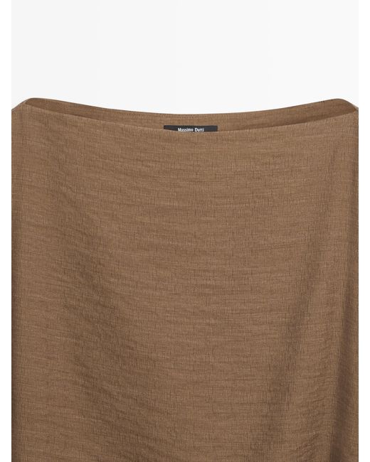 Blusa Fluida Asimétrica Estilo Capa MASSIMO DUTTI de color White