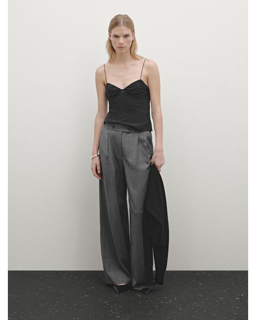 MASSIMO DUTTI Gray Trägertop Mit Bügeln