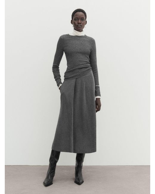 Massimo dutti top grey pleated skirt