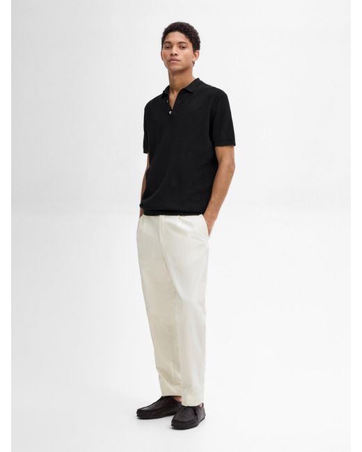Maglia A Polo 100% Cotone di MASSIMO DUTTI in Black da Uomo