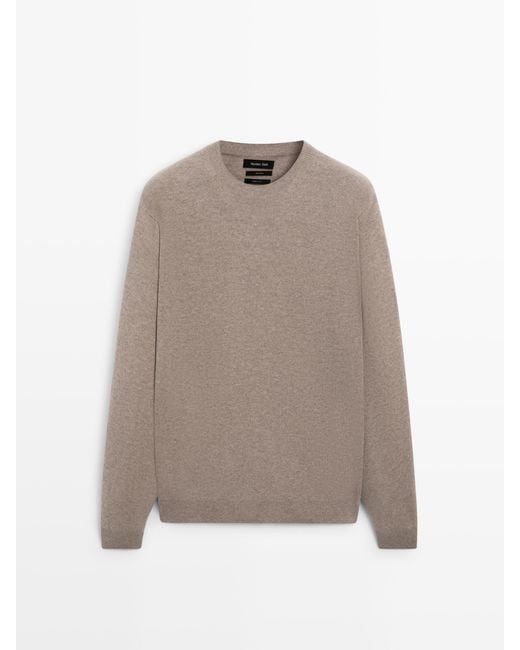 MASSIMO DUTTI Natural Wool Knit Sweater for men