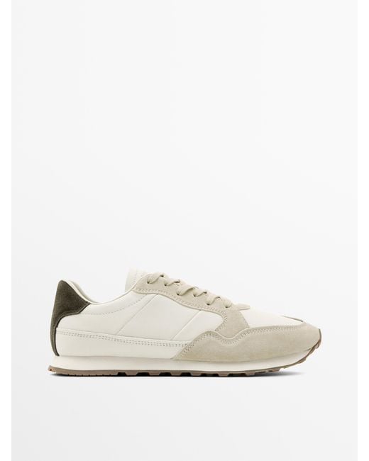 MASSIMO DUTTI White Trainers With Contrast Back Piece for men