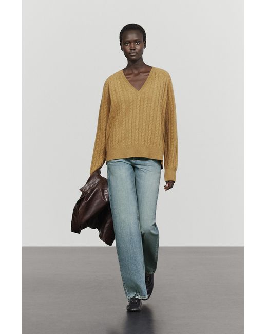 MASSIMO DUTTI Multicolor Wool Blend Cable-Knit Sweater