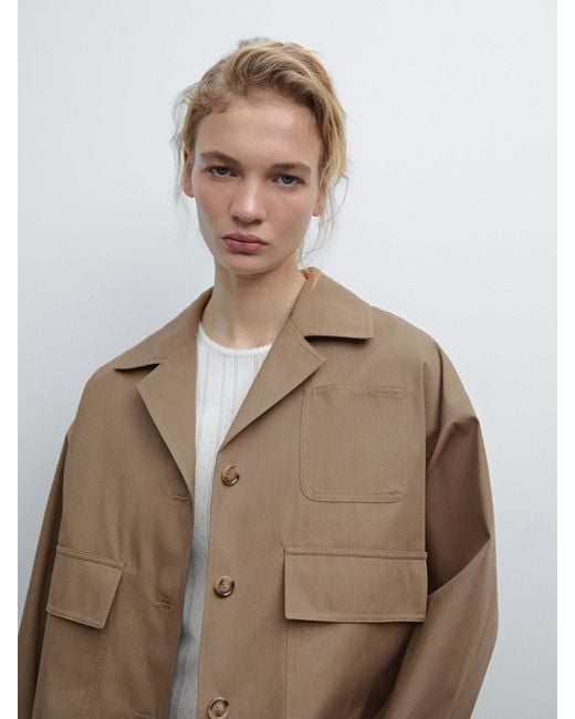 Chaqueta Capa Water Repellent MASSIMO DUTTI de color Brown