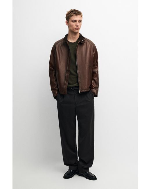 MASSIMO DUTTI Multicolor Nappa High-Neck Jacket for men