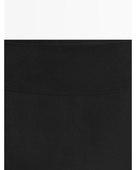 MASSIMO DUTTI Black Silk Blend Legging Pants
