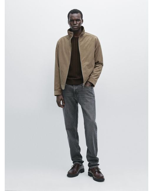 MASSIMO DUTTI Natural High Neck Corduroy Jacket for men