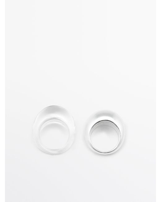 MASSIMO DUTTI White Set Of Matching Rings