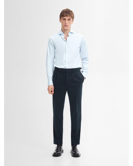 Pantalón Regular Fit Mezcla Algodón MASSIMO DUTTI de hombre de color White