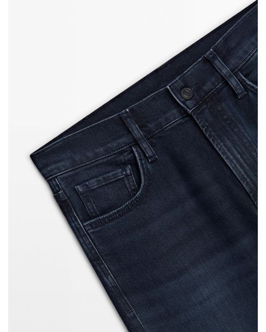 MASSIMO DUTTI Straight Fit High-Waist Jeans in Blue | Lyst