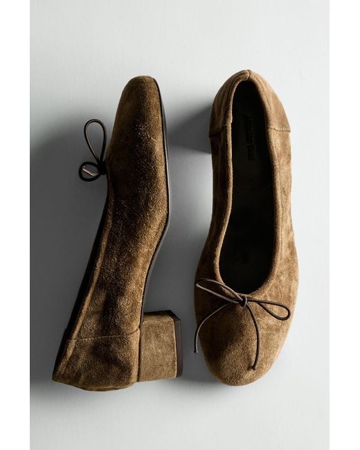 MASSIMO DUTTI Black High-Heel Ballerinas