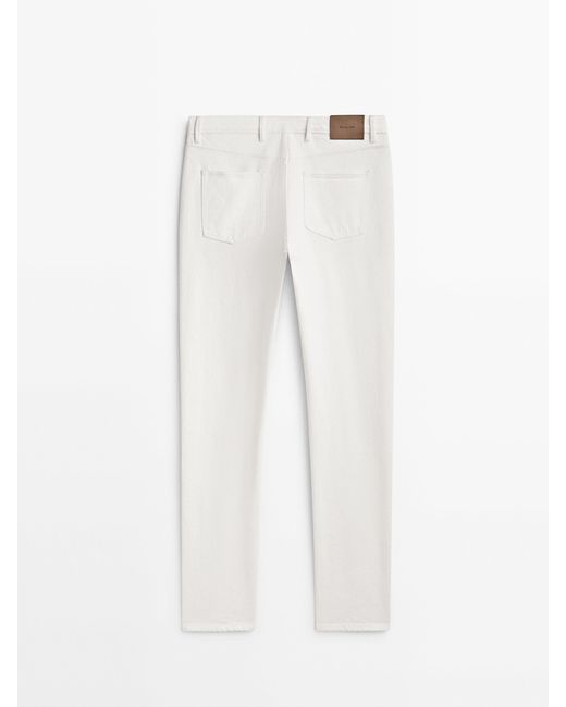 MASSIMO DUTTI White Slim Fit Jeans for men