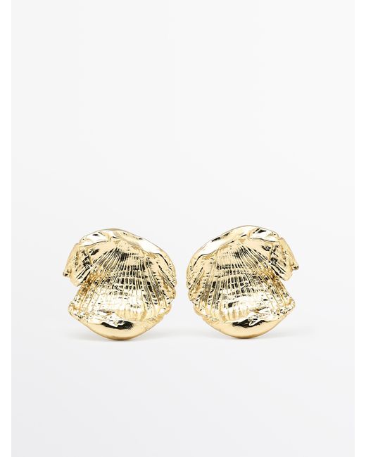 MASSIMO DUTTI Metallic Fossil Earrings