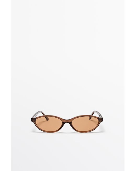 MASSIMO DUTTI White Oval Sunglasses