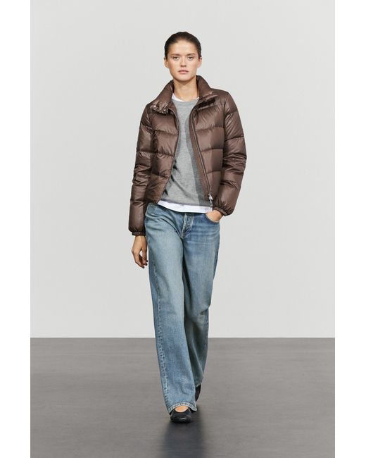 MASSIMO DUTTI Brown High Collar Down Jacket