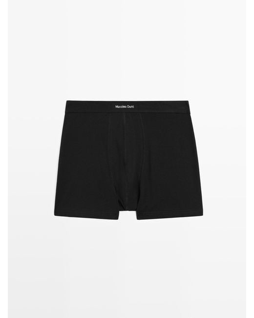 MASSIMO DUTTI Black Boxers With Logo Waistband for men