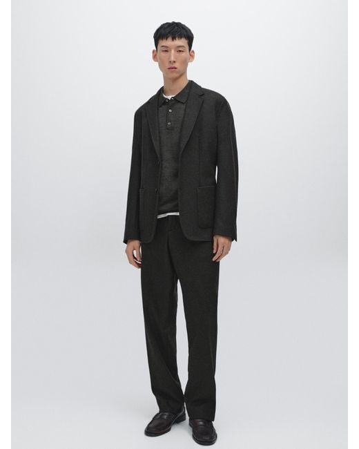 MASSIMO DUTTI Anzugjacke Aus Wollmischgewebe in Black für Herren