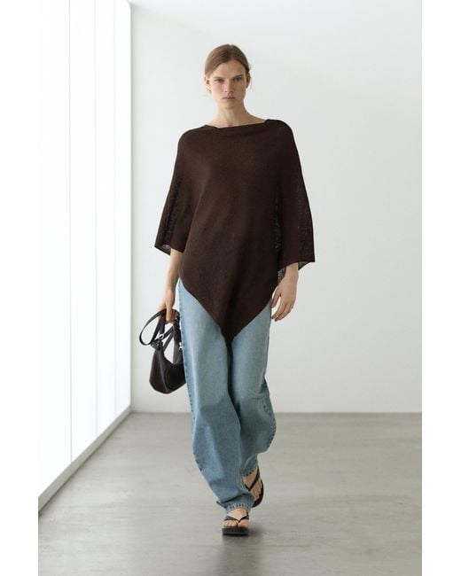 Capa Asimétrica Algodón MASSIMO DUTTI de color Brown