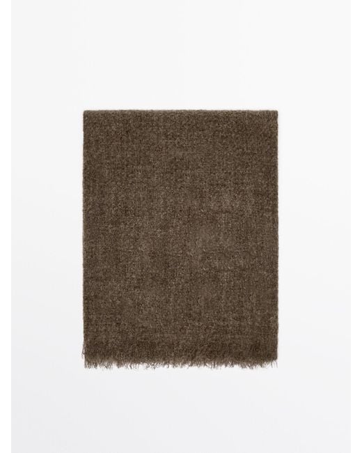 MASSIMO DUTTI Green Scarf With Fabric Detail