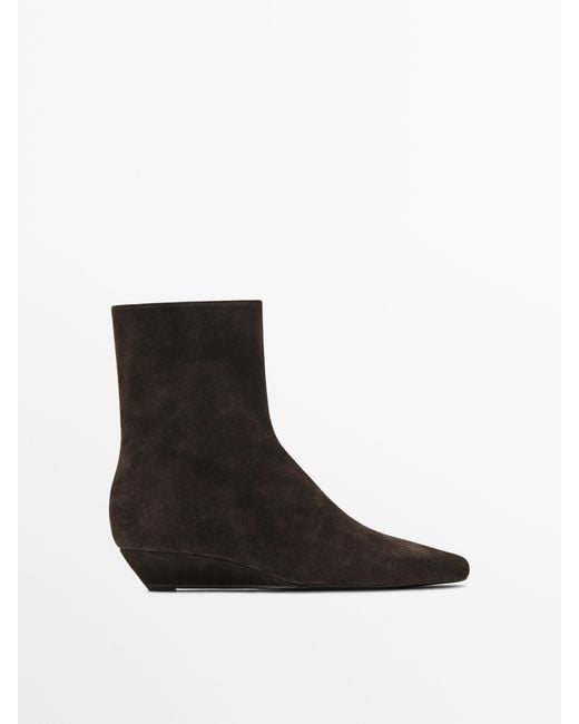 Bottines À Talon Compensé MASSIMO DUTTI en coloris Black