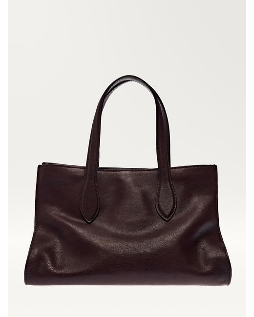 MASSIMO DUTTI Brown Mid-Size Nappa Leather Md Icon Tote Bag