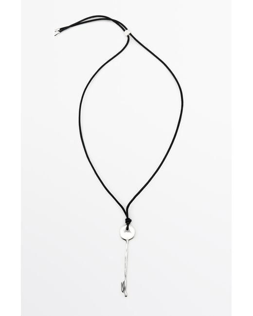 MASSIMO DUTTI Blue Key Pendant Necklace