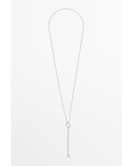 Collier Cravate Long MASSIMO DUTTI en coloris White