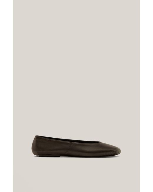 MASSIMO DUTTI Brown Soft Leather Ballet Flats