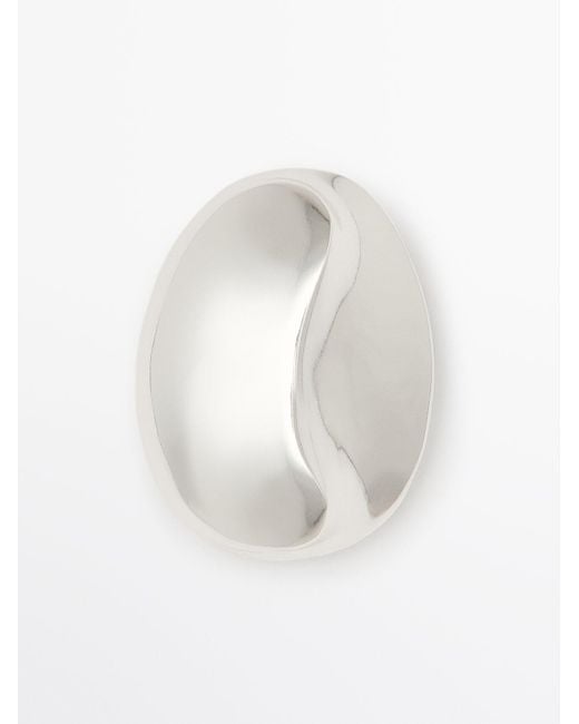 MASSIMO DUTTI Ovale Broche in het White