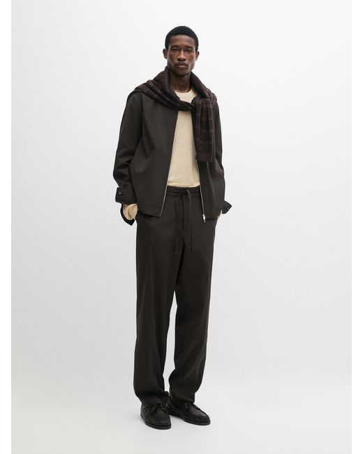 MASSIMO DUTTI Black Technical Total Look Trousers for men