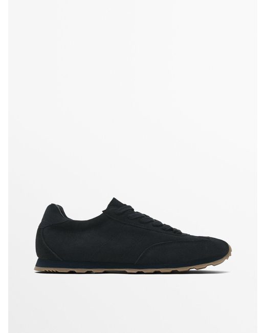 MASSIMO DUTTI Softe Sneaker Aus Rauleder in Black für Herren
