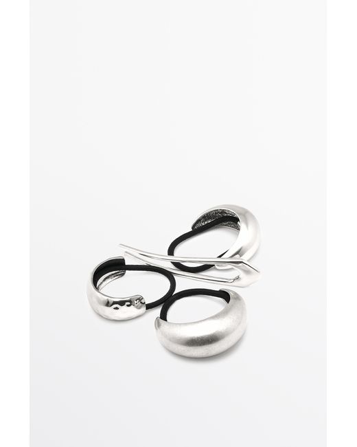 Set De Clips MASSIMO DUTTI de color White