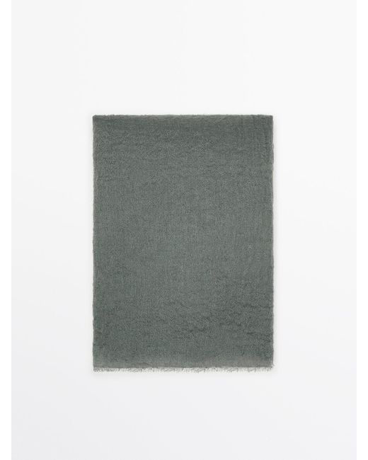 MASSIMO DUTTI Gray 100% Cashmere Scarf