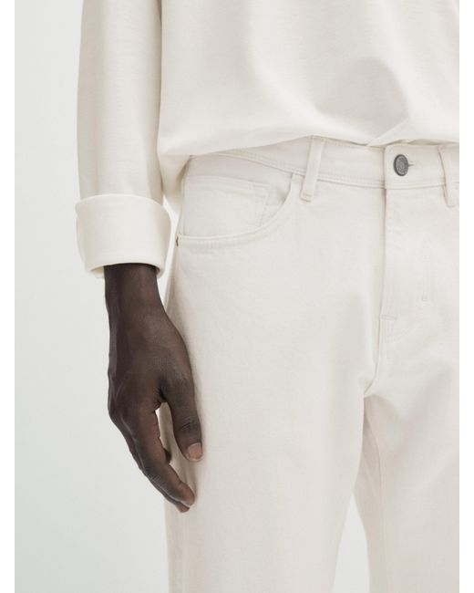 MASSIMO DUTTI White Slim Fit Jeans for men
